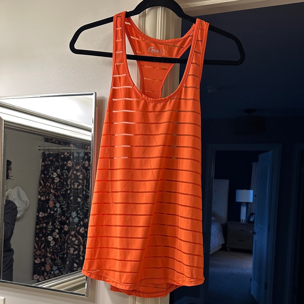Zara Orange Striped Women's Tank Top